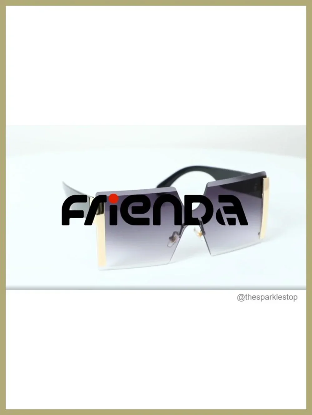 Oversized Square Rimless Sunglasses for Women Fashion Trendy Lightweight UV